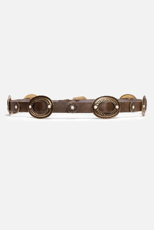 BOHEMIAN ITALIAN LEATHER CONCH BELT