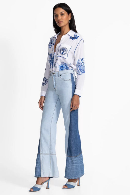 THE PIECED STRAIGHT FLARE JEAN