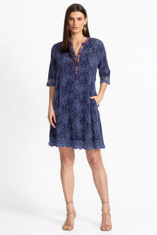 MALFI MANDARIN COLLAR DRESS