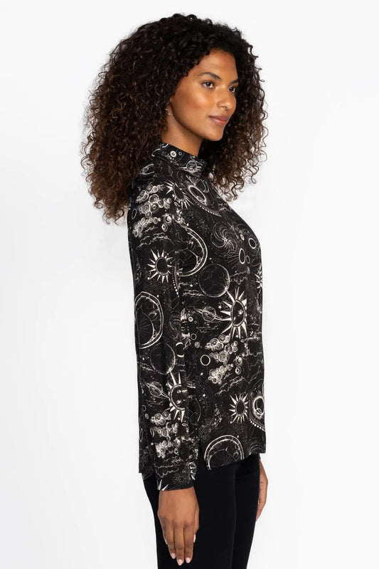 THE JANIE FAVORITE PUFF SLEEVE MOCK NECK