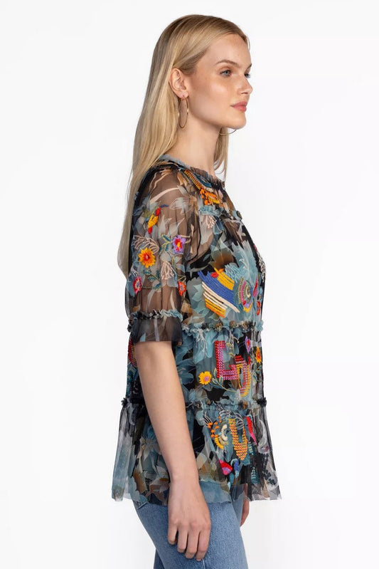 MAZZY RUFFLE TIERED BLOUSE