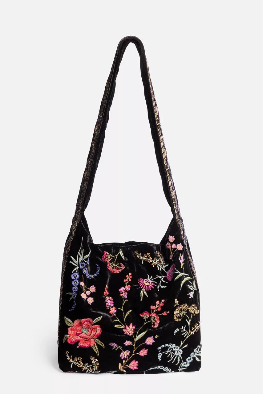 VELVET WIDE STRAP TOTE BAG