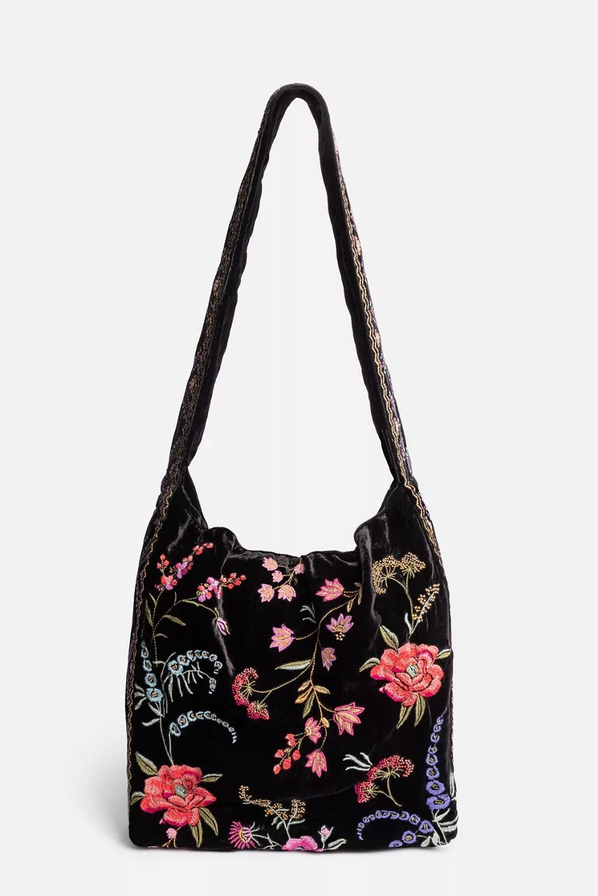 VELVET WIDE STRAP TOTE BAG