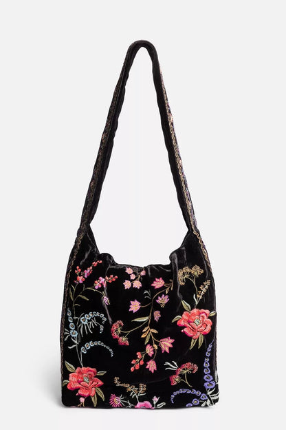 VELVET WIDE STRAP TOTE BAG