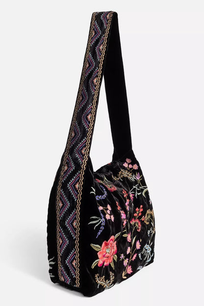 VELVET WIDE STRAP TOTE BAG