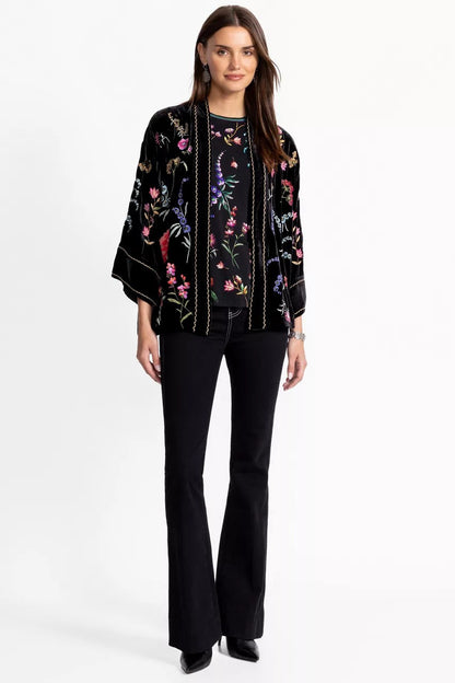 RELAXED SCHIFFLI CROPPED KIMONO