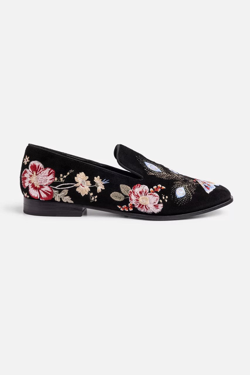 FLORRIE EMBROIDERED SMOKING LOAFER