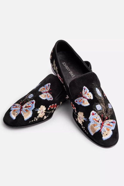 FLORRIE EMBROIDERED SMOKING LOAFER
