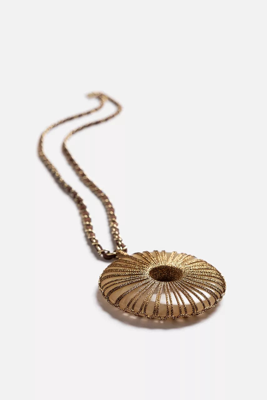CRYSTAL PENDANT SUEDE CHAIN NECKLACE