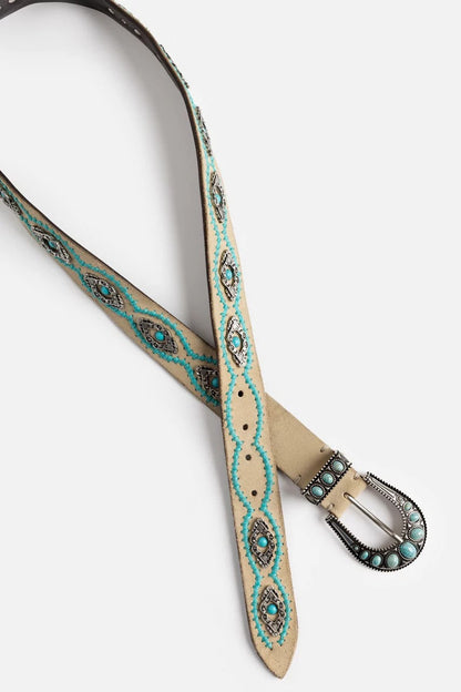 ORNATA TURQUOISE ITALIAN SUEDE BELT