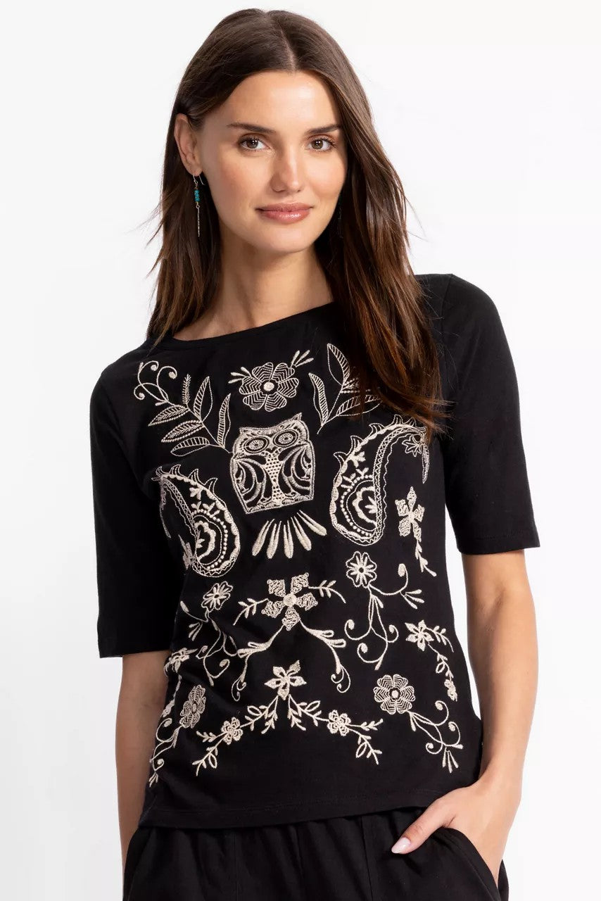 ELBOW SLEEVE BOAT NECK TEE