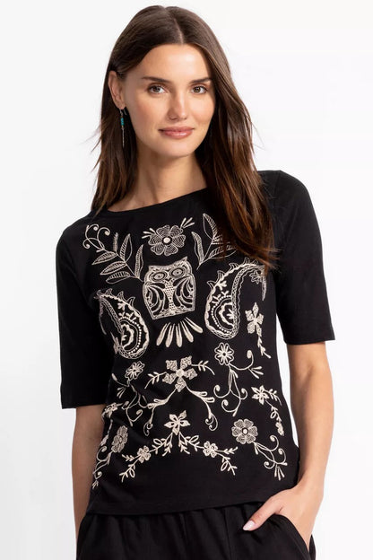 ELBOW SLEEVE BOAT NECK TEE