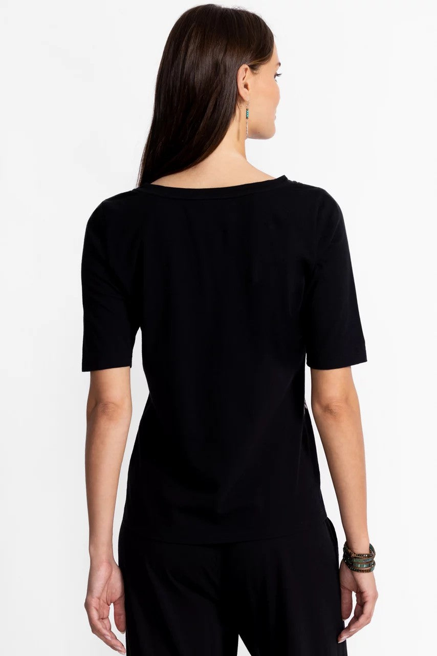 ELBOW SLEEVE BOAT NECK TEE