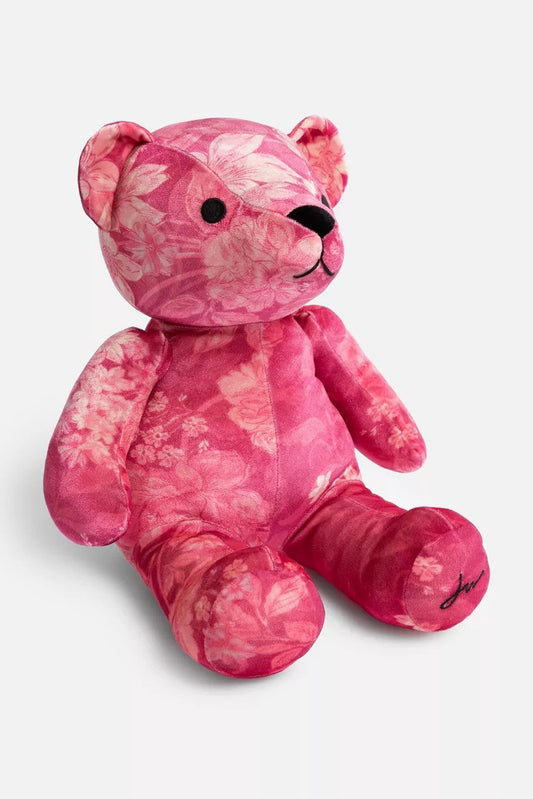 PINK PRINTED VELVET BEAR