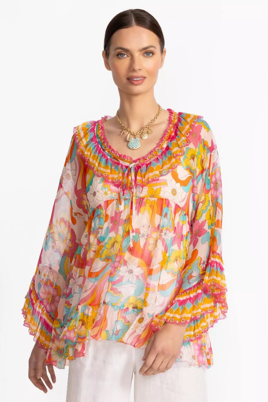 GAL RUFFLE TIE BLOUSE