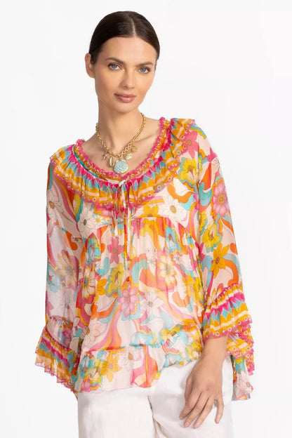 GAL RUFFLE TIE BLOUSE