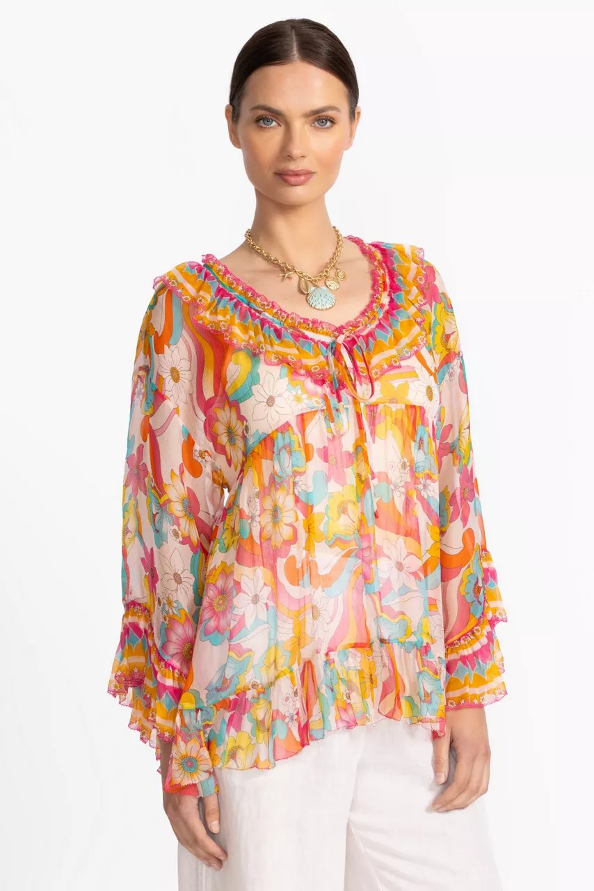 GAL RUFFLE TIE BLOUSE