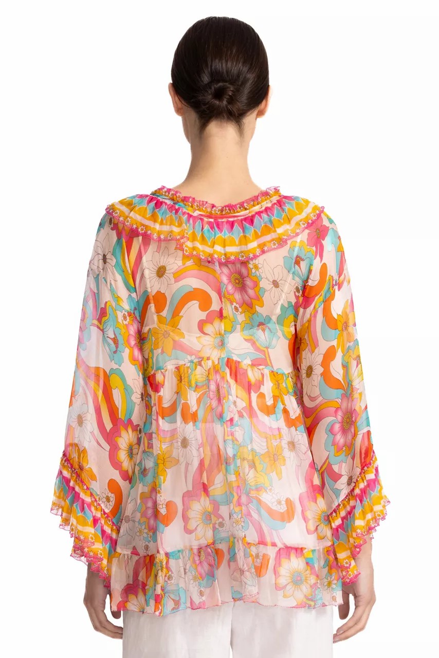 GAL RUFFLE TIE BLOUSE
