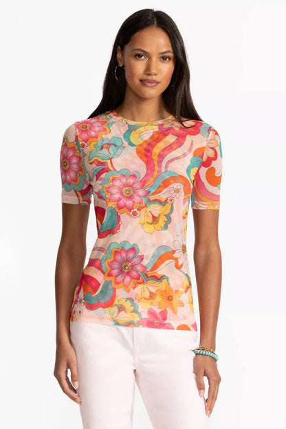 ELEANOR SHORT SLEEVE MESH TEE