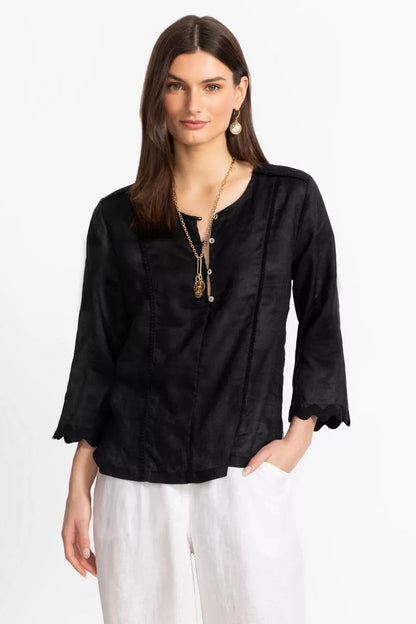 LINEN PRINCESS SEAM TOP