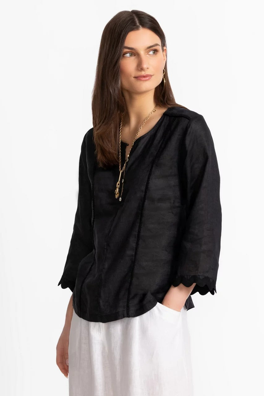 LINEN PRINCESS SEAM TOP