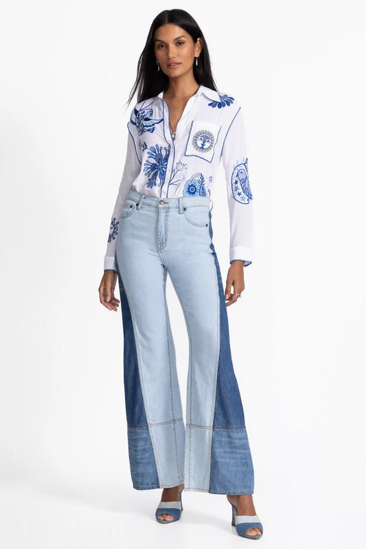 THE PIECED STRAIGHT FLARE JEAN