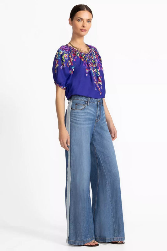 THE BLANKET STITCH WIDE LEG JEAN