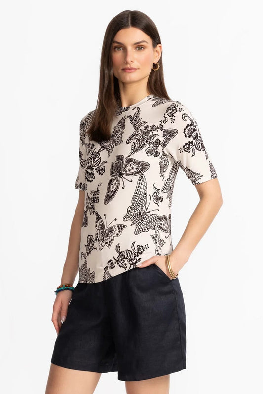 THE JANIE FAVORITE FITTED ELBOW SLEEVE TEE
