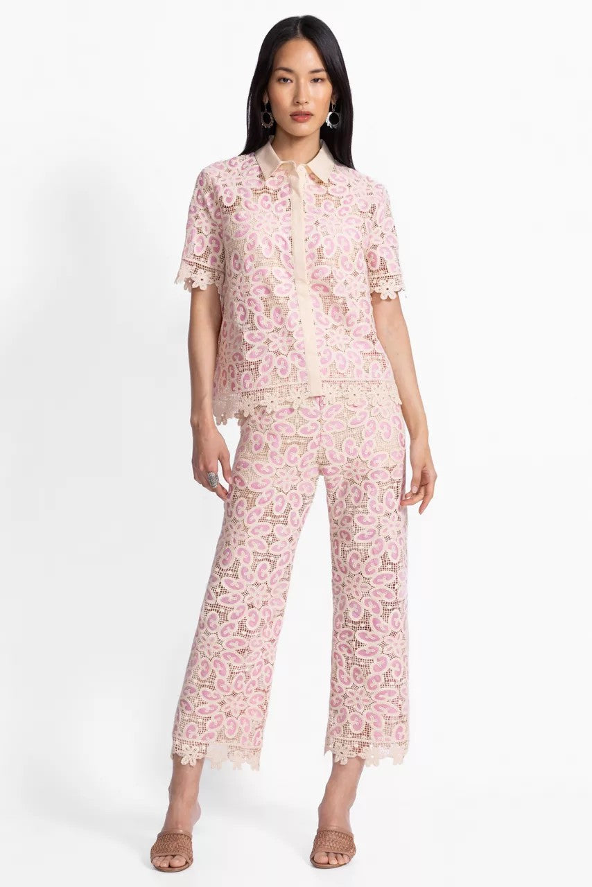 BILLIE LACE BUTTON DOWN SHIRT