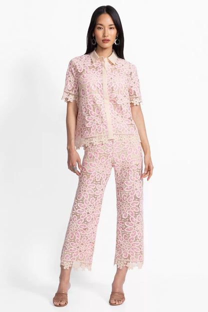 BILLIE LACE BUTTON DOWN SHIRT