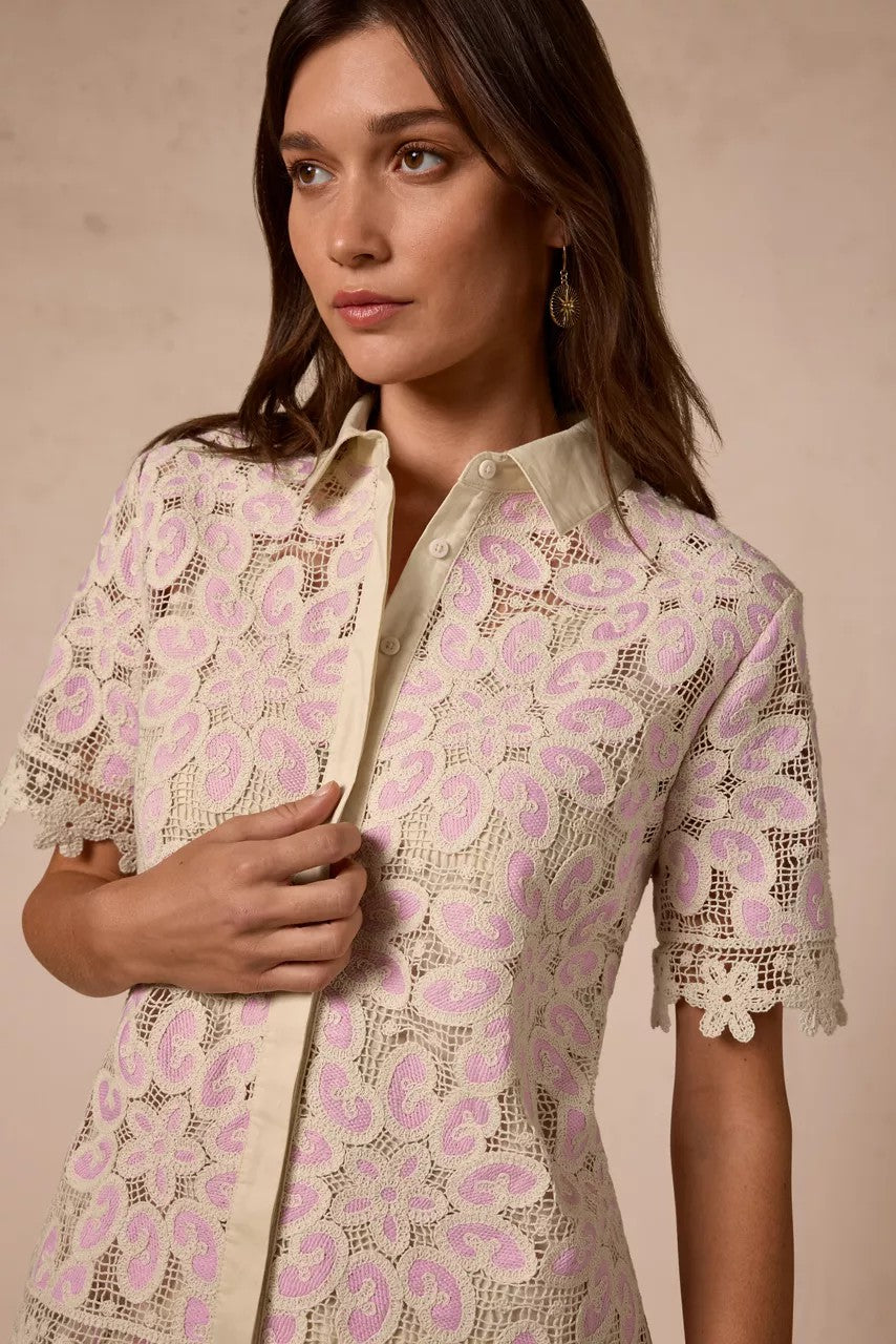 BILLIE LACE BUTTON DOWN SHIRT