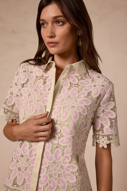 BILLIE LACE BUTTON DOWN SHIRT