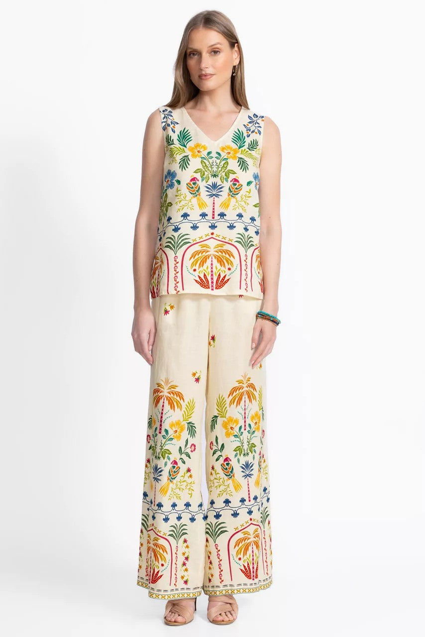 BUTTON BACK LINEN TANK