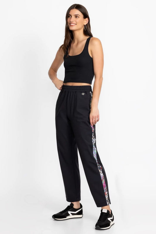 BEE ACTIVE TUXEDO STRIPE TRAVELER PANT