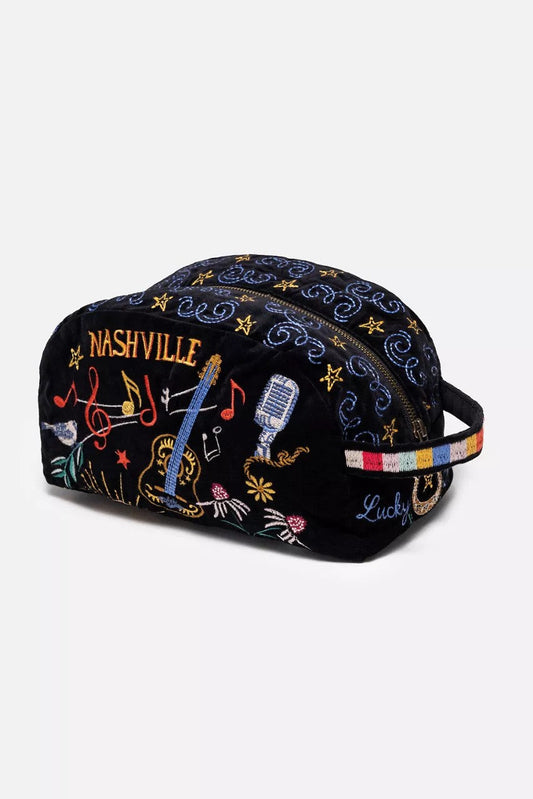 NASHVILLE COTTON VELVET MAKEUP BAG