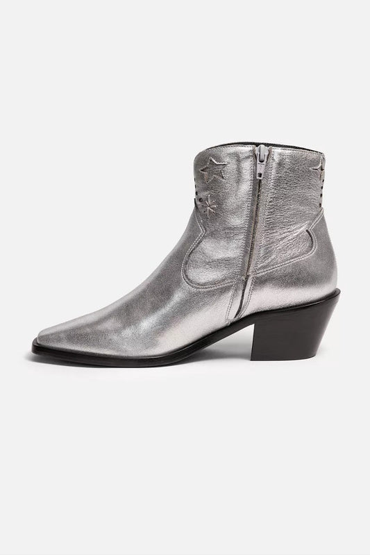 COSMOS METALLIC LEATHER BOOTIE