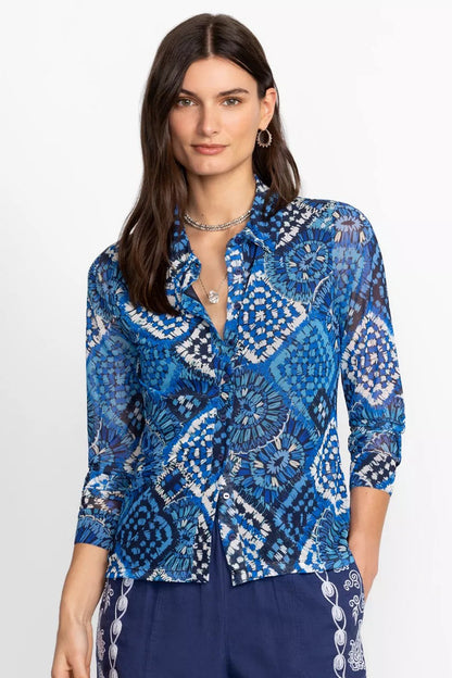 DEVIN MESH BUTTON DOWN SHIRT