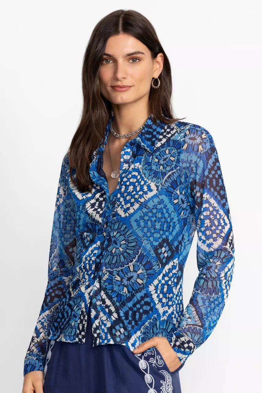 DEVIN MESH BUTTON DOWN SHIRT