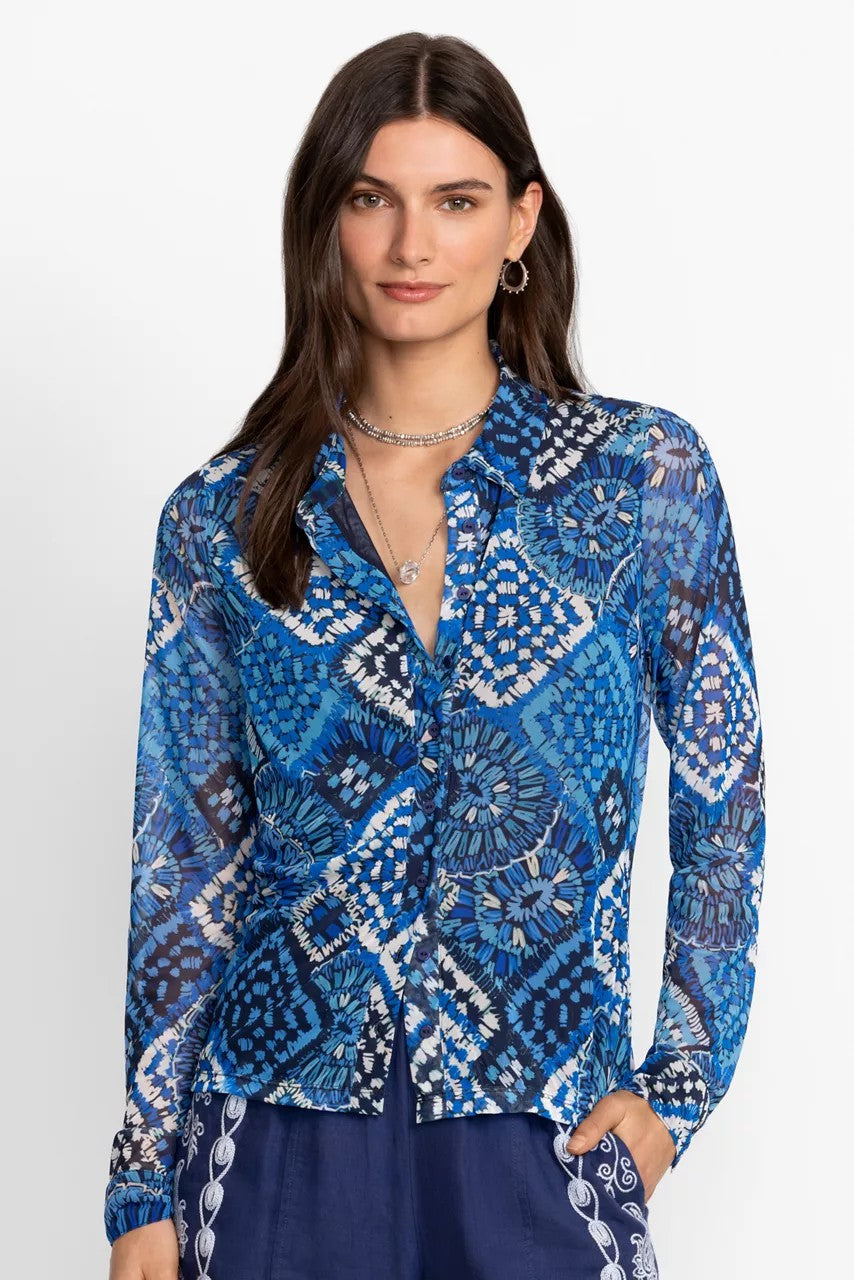 DEVIN MESH BUTTON DOWN SHIRT