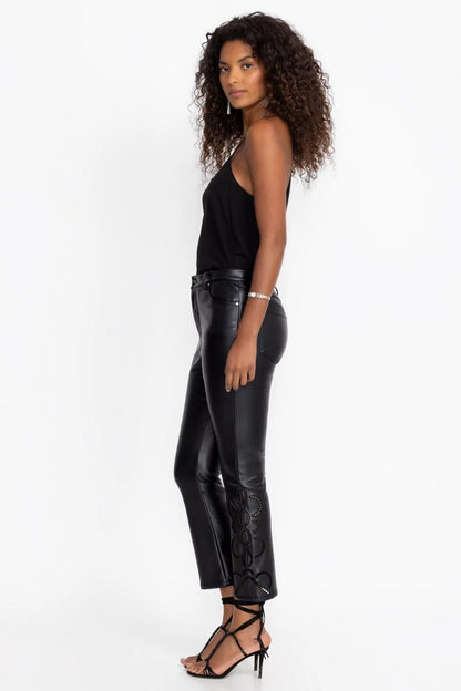 THE CROPPED BABY BOOT VEGAN LEATHER PANT