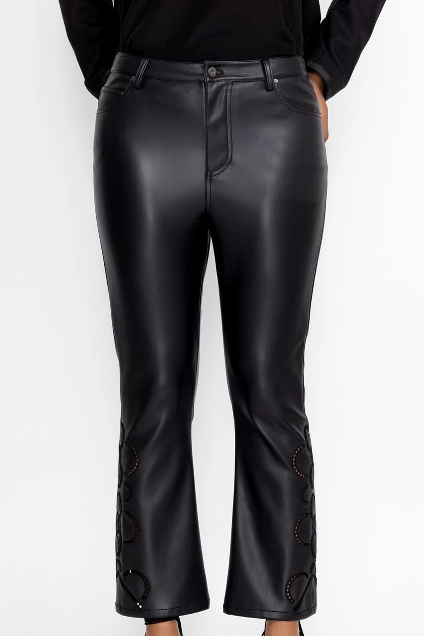 THE CROPPED BABY BOOT VEGAN LEATHER PANT