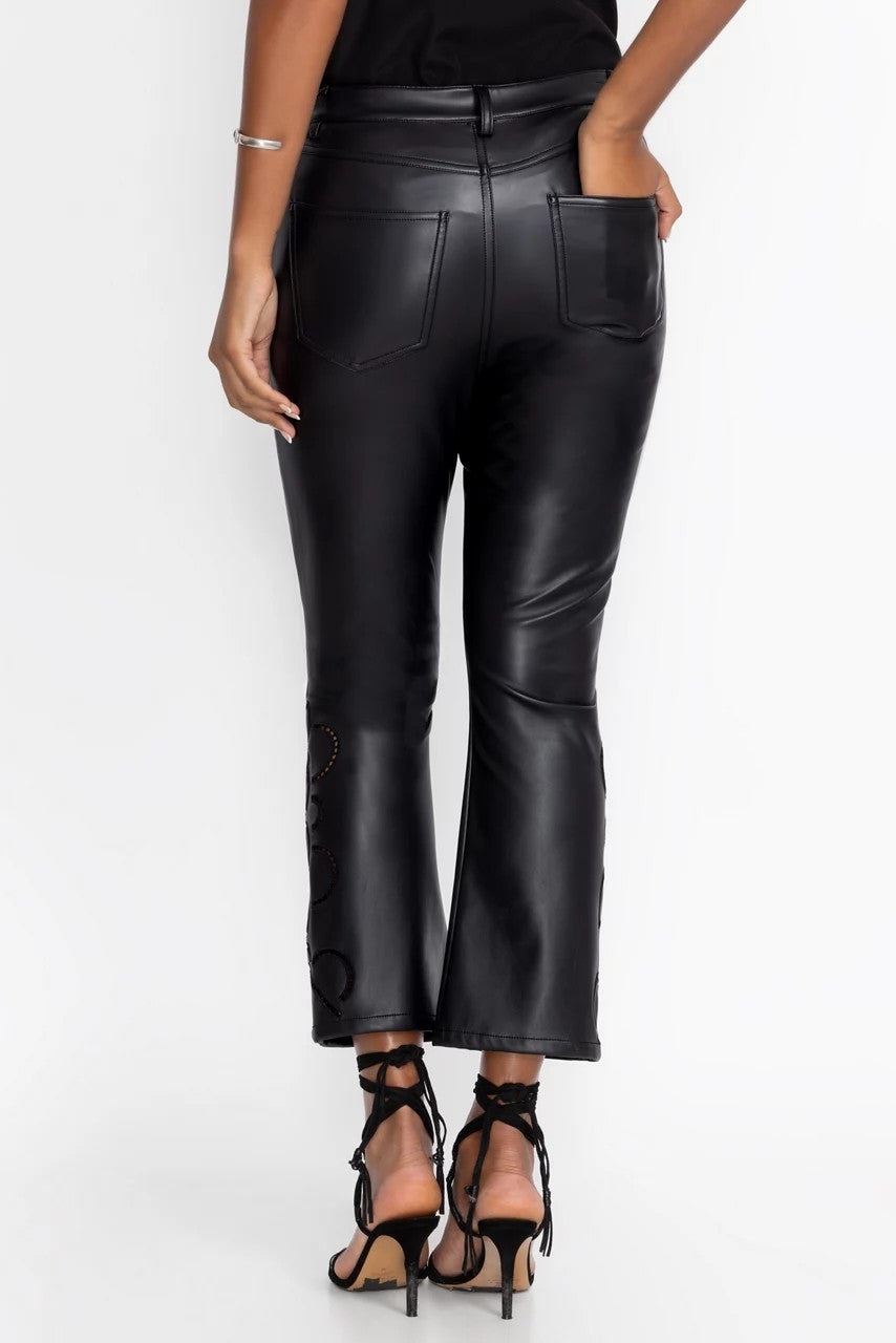 THE CROPPED BABY BOOT VEGAN LEATHER PANT