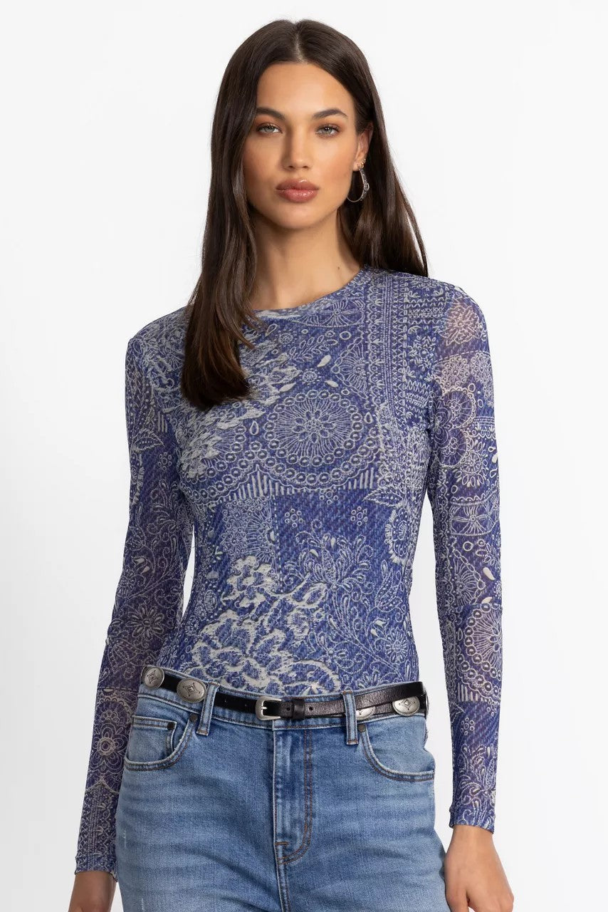 NATALIE LONG SLEEVE MESH TEE