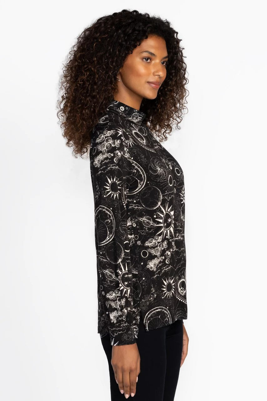 THE JANIE FAVORITE PUFF SLEEVE MOCK NECK