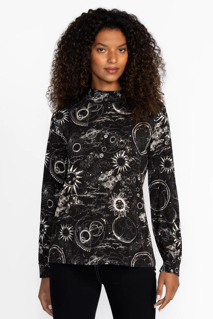 THE JANIE FAVORITE PUFF SLEEVE MOCK NECK