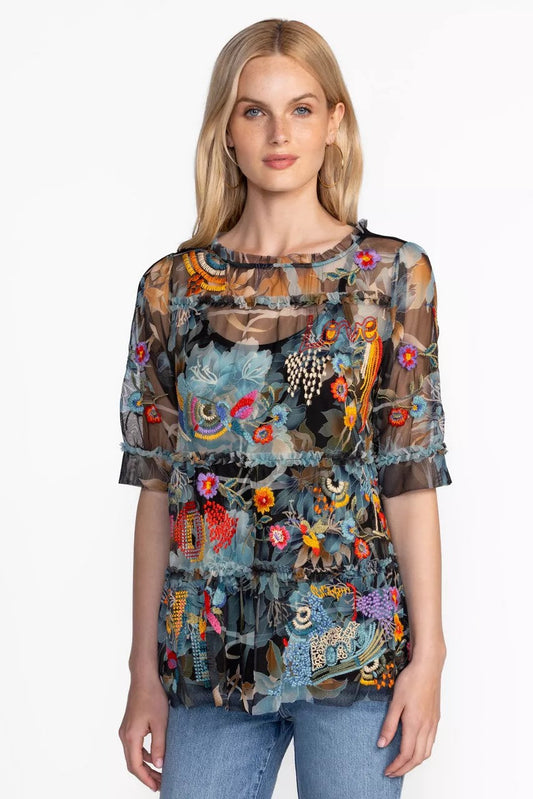 MAZZY RUFFLE TIERED BLOUSE